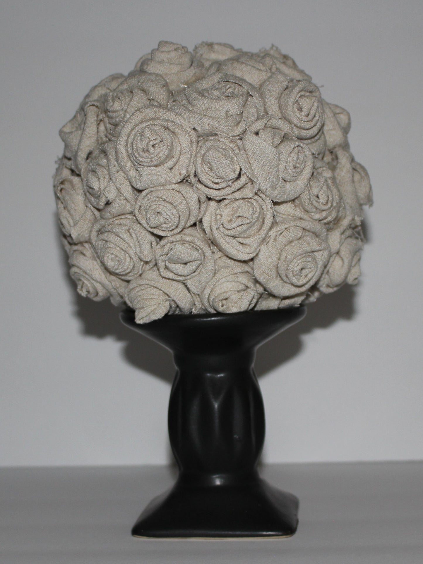 Fabric Rose Ball - Tan